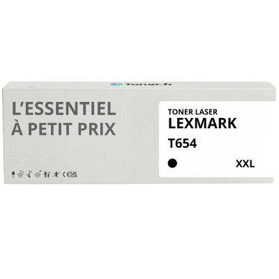 Toner compatible Lexmark T654 XXL Noir - L'Essentiel à Petit Prix