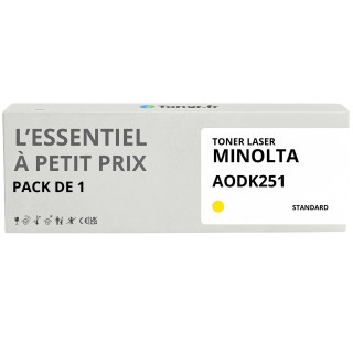 Toner compatible Minolta AODK251 Jaune - L'Essentiel à Petit Prix