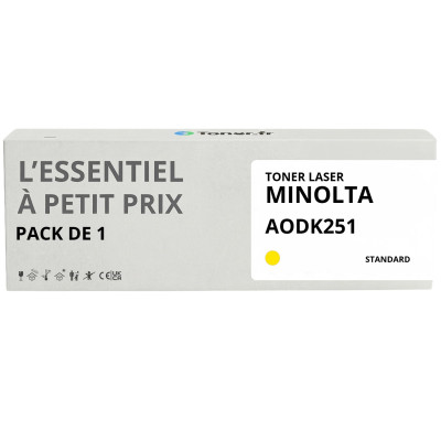 Toner compatible Minolta AODK251 Jaune - L'Essentiel à Petit Prix