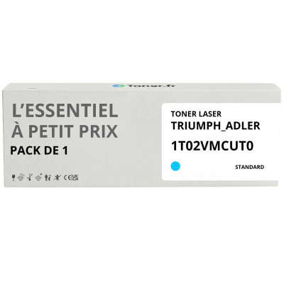 Toner compatible Triumph Adler 1T02VMCUT0 Cyan - L'Essentiel à Petit Prix
