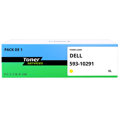 Toner compatible Dell 593-10291 XL Jaune - Toner Services