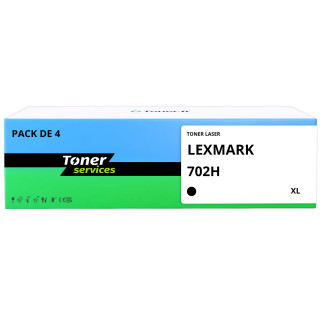 Pack de 4 toners compatibles Lexmark 702H XL Noir et couleurs - Toner Services