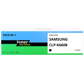 Toner compatible Samsung CLP-K660B Noir - Toner Services