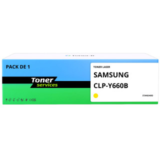 Toner compatible Samsung CLP-Y660B Jaune - Toner Services