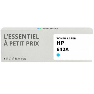 Toner compatible HP 642A Cyan - L'Essentiel à Petit Prix