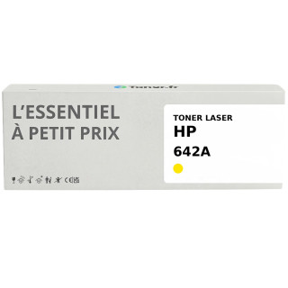 Toner compatible HP 642A Jaune - L'Essentiel à Petit Prix