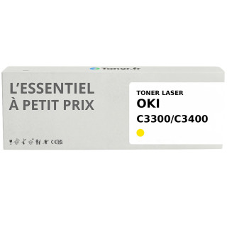 Toner compatible OKI C3300/C3400 Jaune - L'Essentiel à Petit Prix