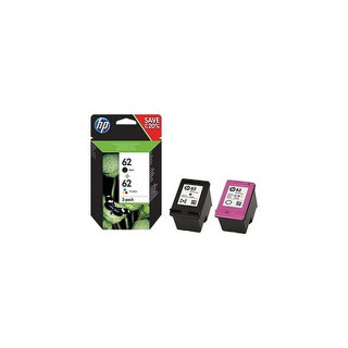 Pack de 2 cartouches d'encre HP 62 Noir et couleurs
