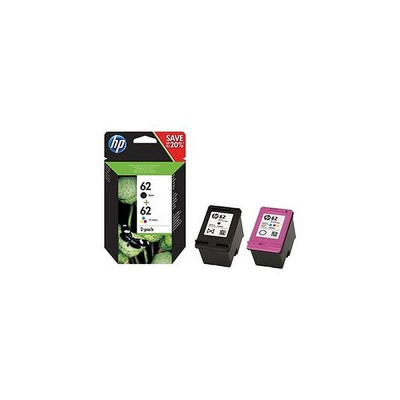 Pack de 2 cartouches d'encre HP 62 Noir et couleurs
