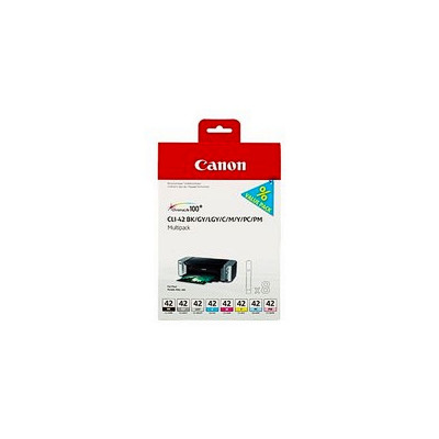 Pack de 8 cartouches d'encre Canon CLI42 Noir et couleurs