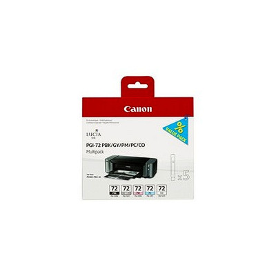 Pack de 5 cartouches d'encre Canon PGI72 Noir et couleurs