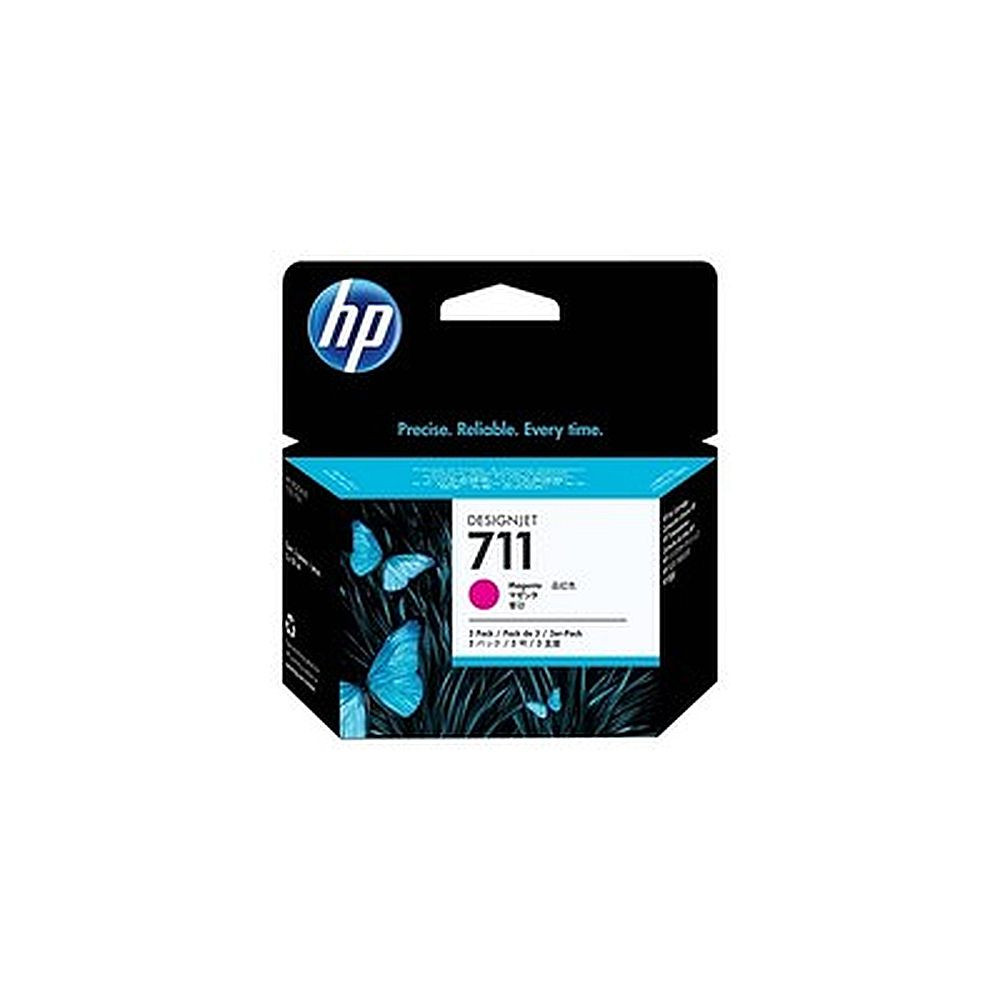 Pack de 3 cartouches d'encre HP 711 Magenta