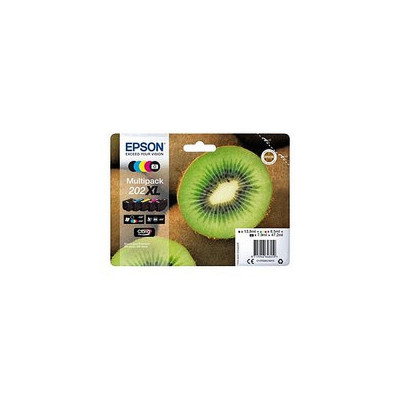 Pack de 5 cartouches d'encre Epson 202 XL Noir et couleurs
