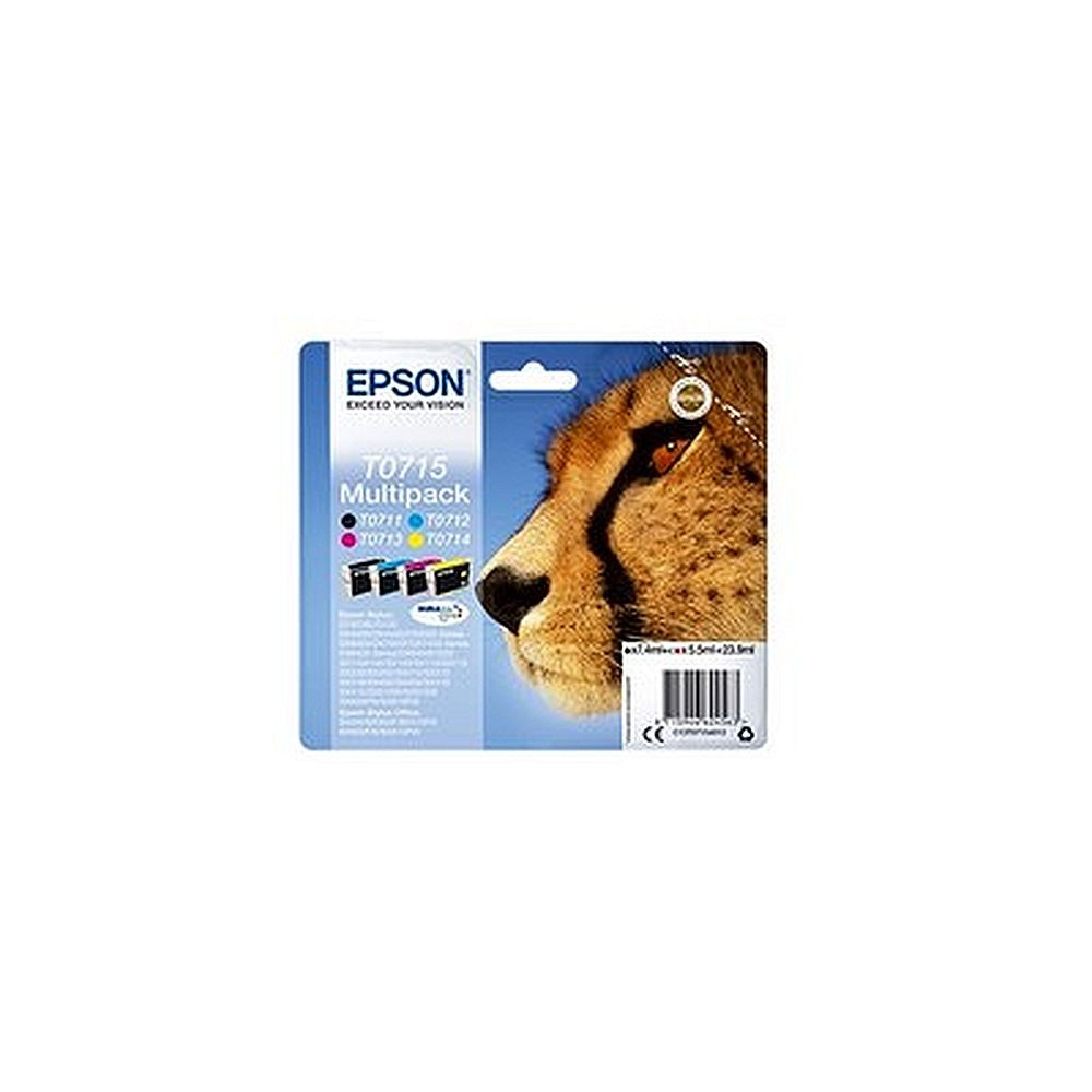 Pack de 4 cartouches d'encre Epson Guepard Noir et couleurs