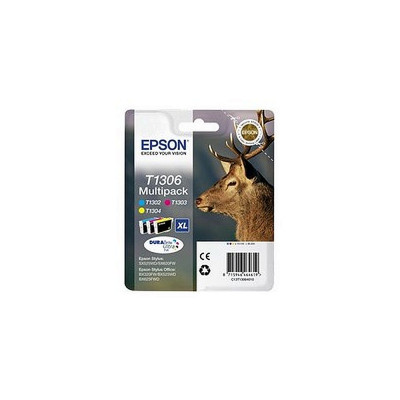 Pack de 3 cartouches d'encre Epson Cerf XL Noir et tricolor