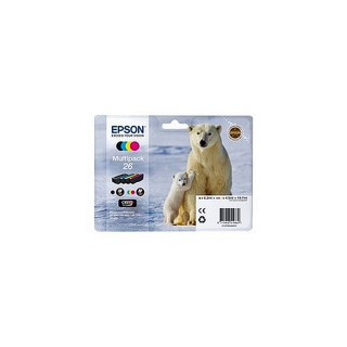 Pack de 4 cartouches d'encre Epson 26 Noir et couleurs