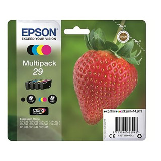 Pack de 4 cartouches d'encre Epson 29 Noir et couleurs