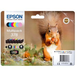 Pack de 6 cartouches d'encre Epson 378 Noir et couleurs