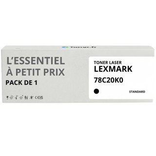 Toner compatible Lexmark 78C20K0 Noir - L'Essentiel à Petit Prix