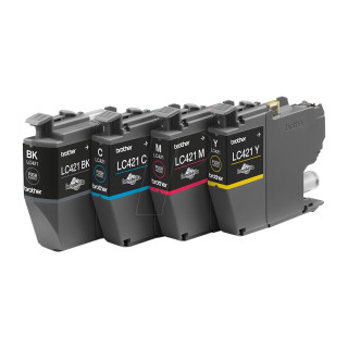 Pack de 4 cartouches d'encre Brother LC421 Noir et couleurs