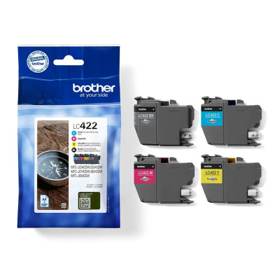 Pack de 4 cartouches d'encre Brother LC422 Noir et couleurs