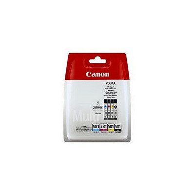 Pack de 4 cartouches d'encre Canon CLI581 Noir et couleurs