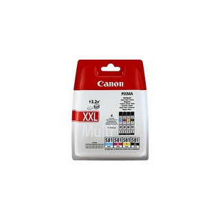Pack de 4 cartouches d'encre Canon CLI581 XL Noir et couleurs