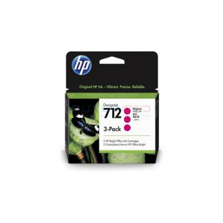 Pack de 3 cartouches d'encre HP 712 Magenta
