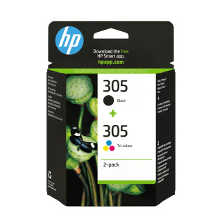 Pack de 2 cartouches d'encre HP 305 Noir et tricolor