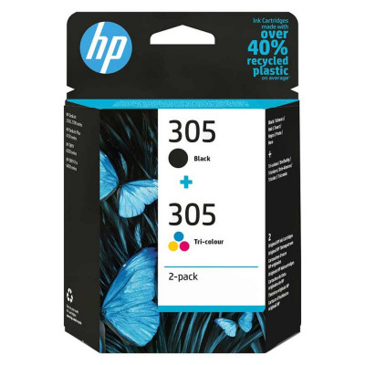 Pack de 2 cartouches d'encre HP 305 Noir et couleurs