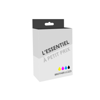 Pack de 4 cartouches d'encre compatibles Brother LC223 Noir et couleurs