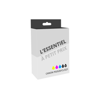 Pack de 5 cartouches d'encre compatibles Canon PGI520/CLI521 Noir et couleurs