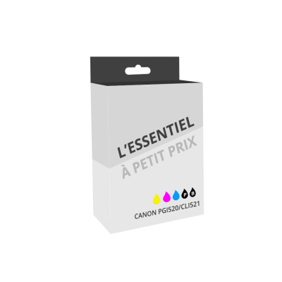 Pack de 5 cartouches d'encre compatibles Canon PGI520/CLI521 Noir et couleurs
