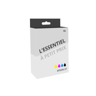 Pack de 4 cartouches d'encre compatibles Epson 27 XL Noir et couleurs