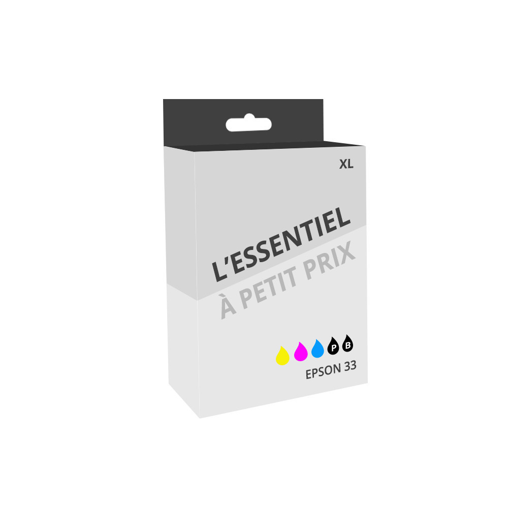 Pack de 5 cartouches d'encre compatibles Epson 33 XL Noir et couleurs