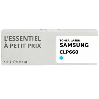Toner compatible Samsung CLP660 Cyan - L'Essentiel à Petit Prix
