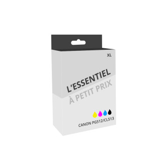 Pack de 2 cartouches d'encre compatibles Canon PG512/CL513 XL Noir et couleurs