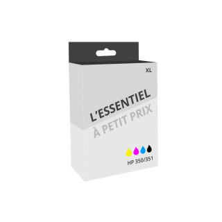 Pack de 2 cartouches d'encre compatibles HP 350/351 XL Noir et couleurs