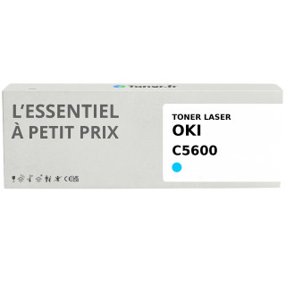 Toner compatible OKI C5600 Cyan - L'Essentiel à Petit Prix