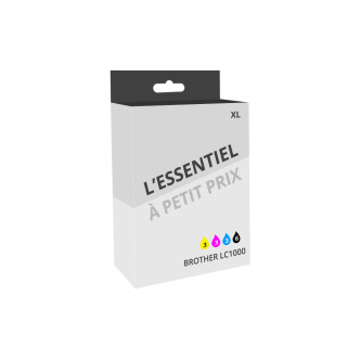 Pack de 15 cartouches d'encre compatibles Brother LC1000 XL Noir et couleurs