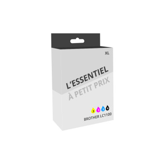 Pack de 15 cartouches d'encre compatibles Brother LC1100 XL Noir et couleurs