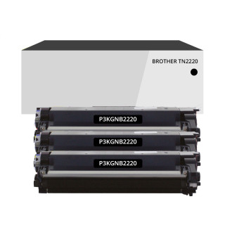 Pack de 3 toners compatible Brother TN2220 Noir