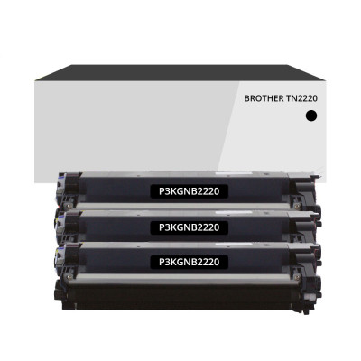 Pack de 3 toners compatible Brother TN2220 Noir