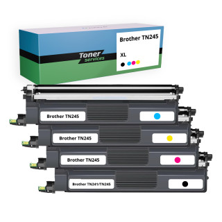 Pack de 4 toners compatible Brother TN245 Noir et couleurs