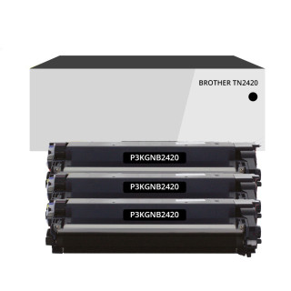 Pack de 3 toners compatible Brother TN2420 Noir
