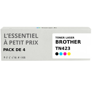 Pack de 4 toners compatibles Brother TN-423 Noir et couleurs - L'Essentiel à Petit Prix