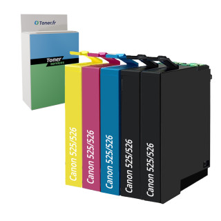 Pack de 5 cartouches d'encre compatibles Brother PGI525/CL526 Noir et couleurs