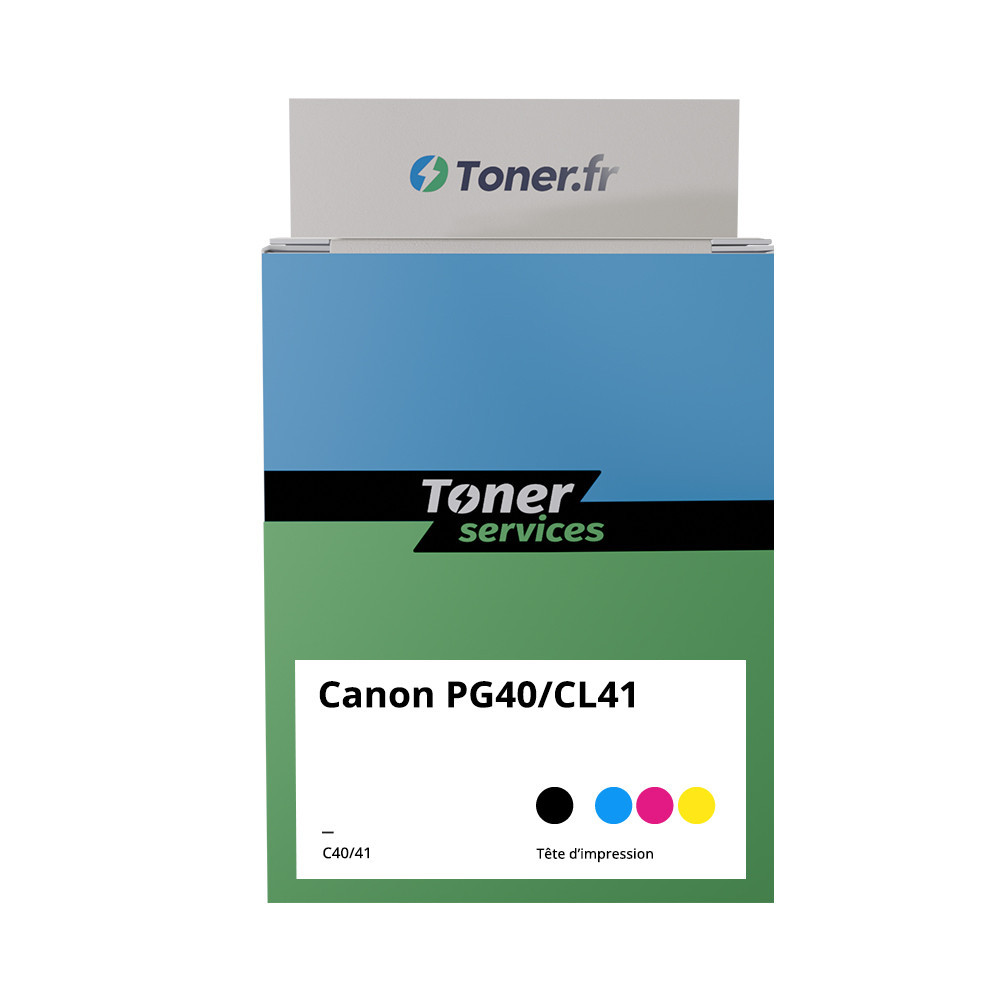 Pack de 2 cartouches d'encre compatibles Canon PG40/CL41 noir et tricolor