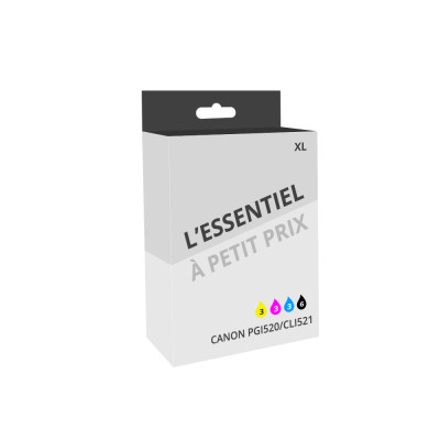 Pack de 15 cartouches d'encre compatibles Canon PGI520/CLI521 Noir et couleurs