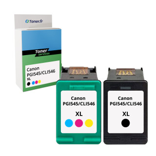 Pack de 2 cartouches d'encre compatibles Canon PGI545/CLI546 XL noir et tricolor